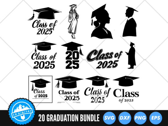 Download Graduation 2025 SVG Bundle, Grad 2025 - Graduation 2025 Collection