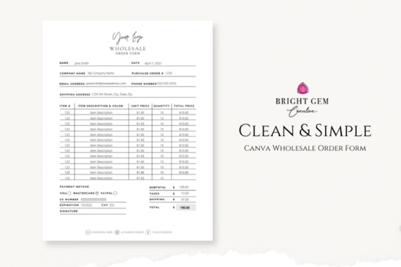 Download Wholesale Order Form - Wholesale order form Collection